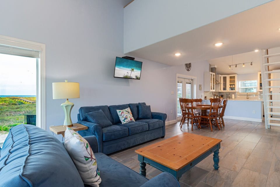 Open living and dining area