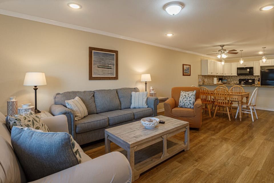 Open living dining area