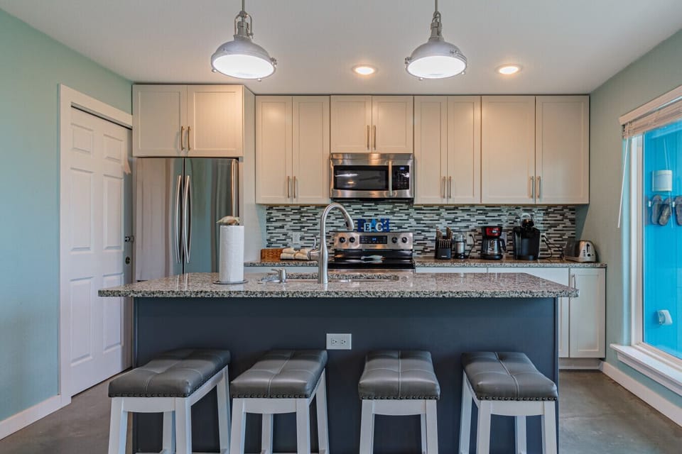 Modern kitchen with island seating