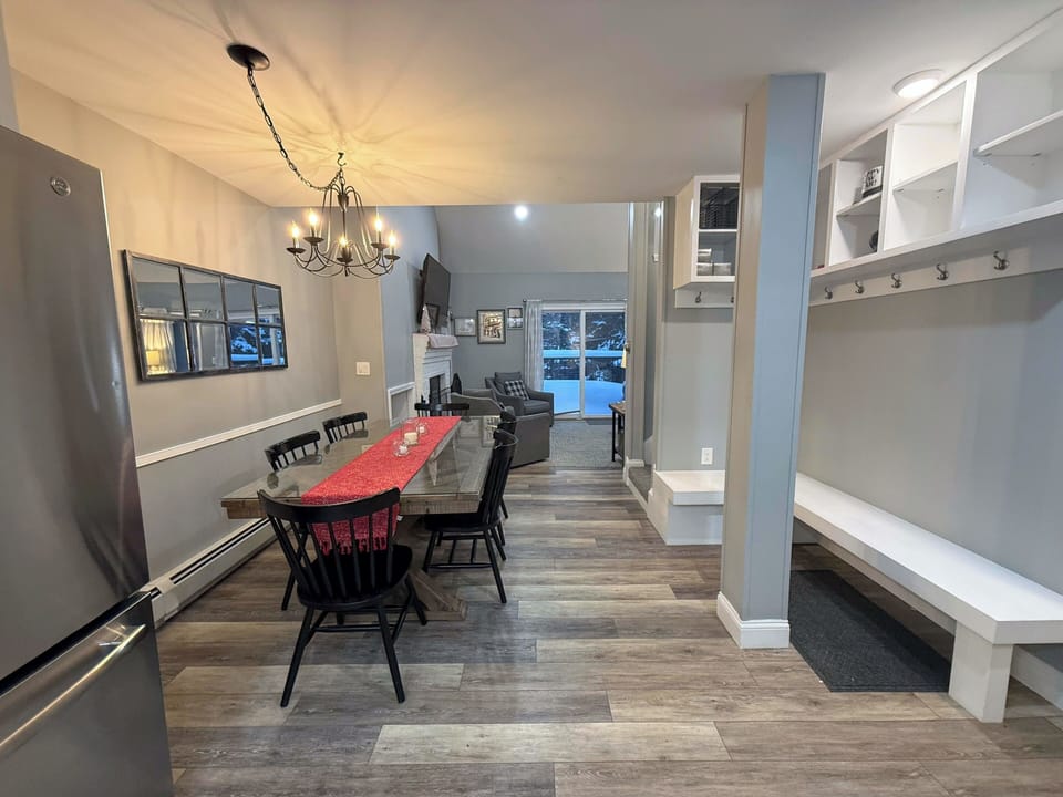 Dining table offers seating for 6