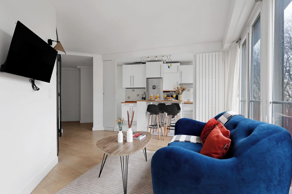 The open-plan living and dining area