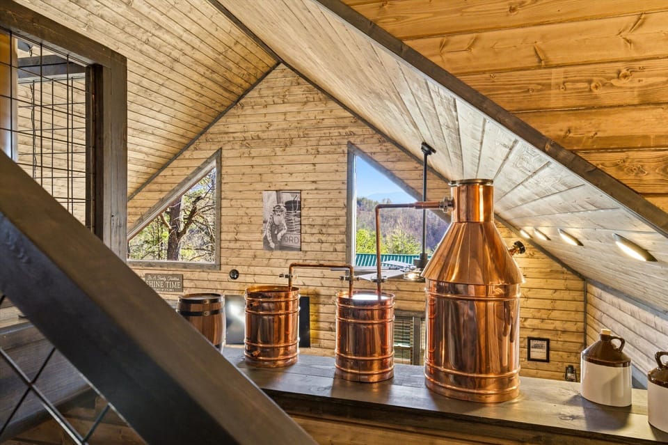 An authentic JB Rader copper moonshine still—a true piece of living history.