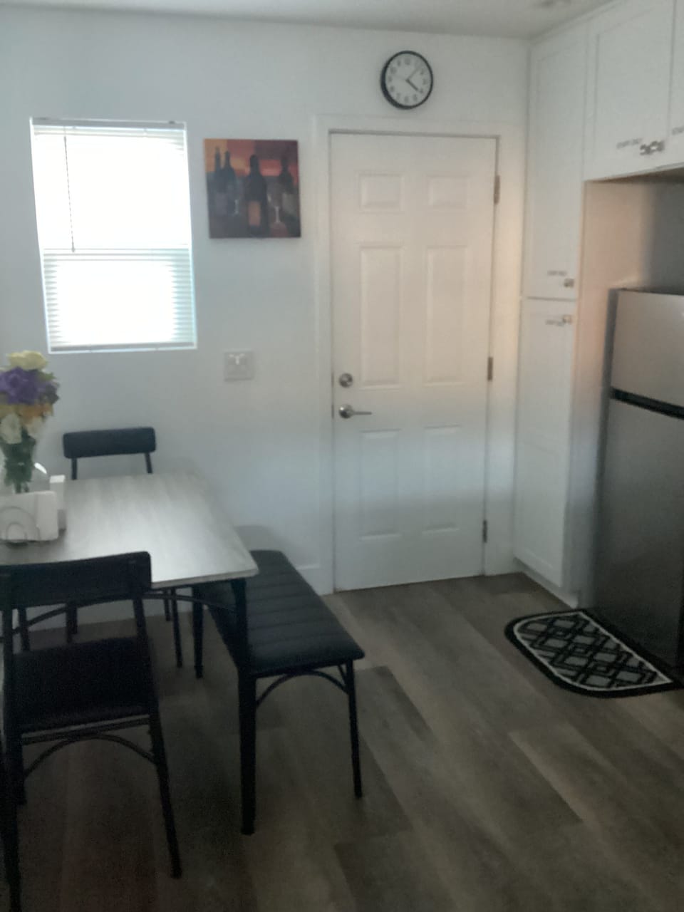 Kitchen area dining table/ refrigerator