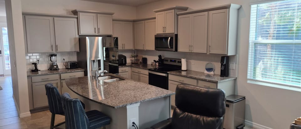 Spacious kitchen with island