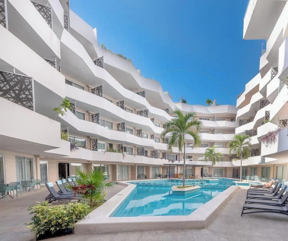 Resort-style pool area; refreshing escape.