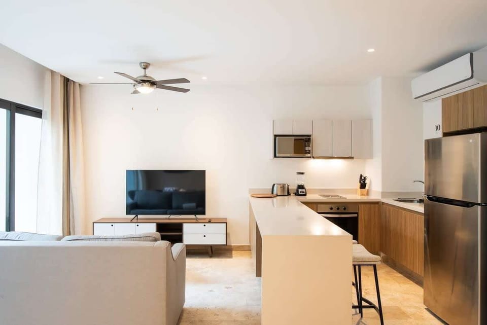 Spacious living room with comfortable seating.