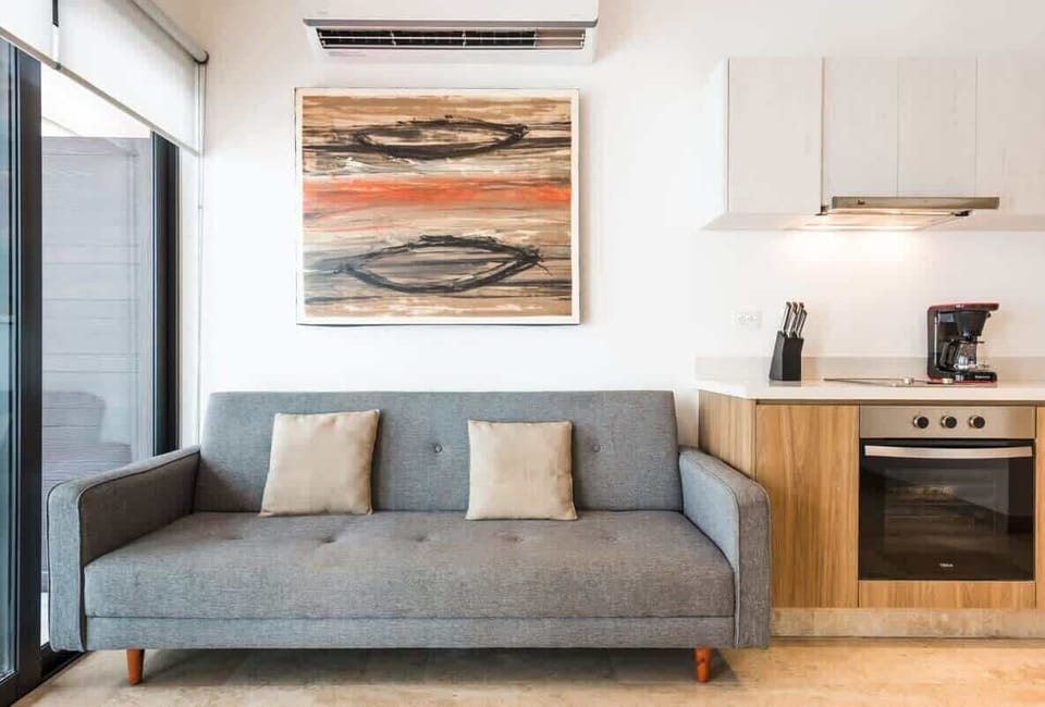 Spacious living area; comfortable and stylish.
