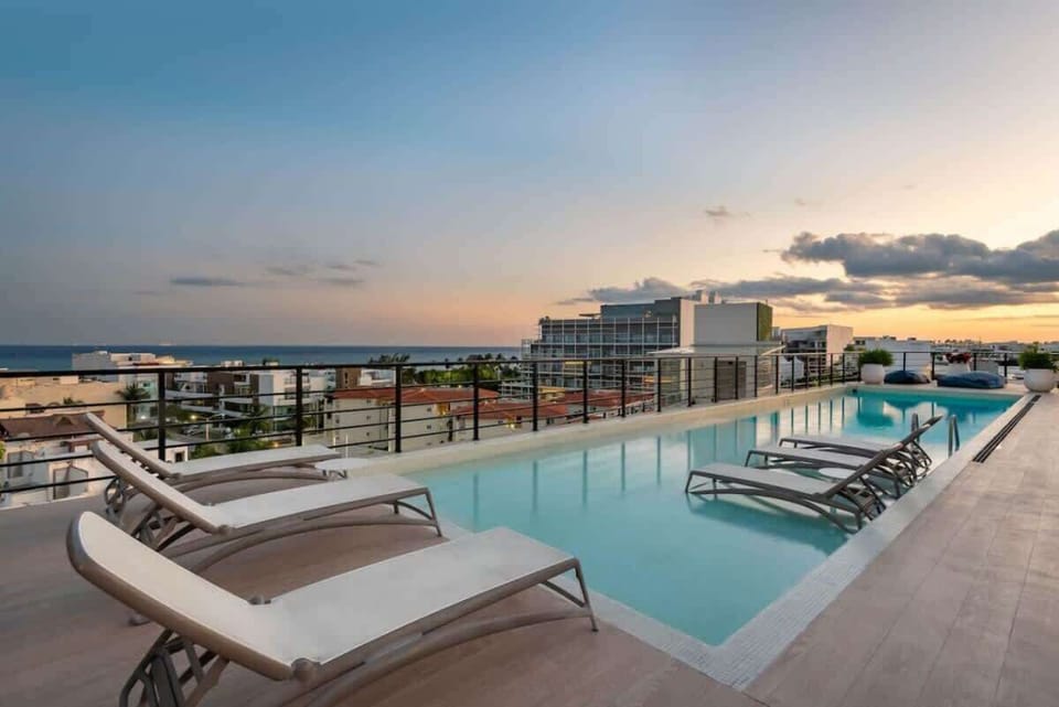Ocean views from the rooftop pool.