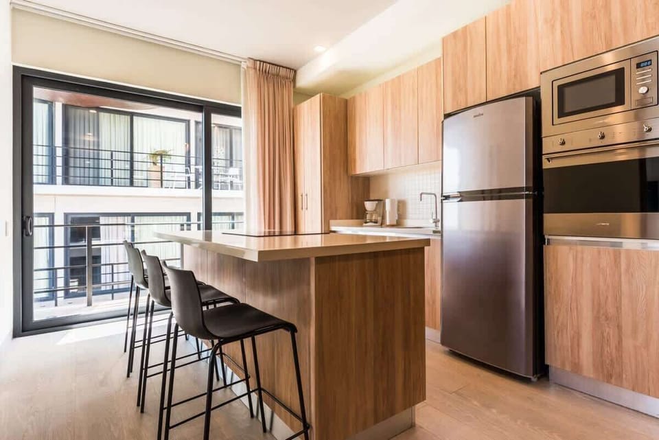 Modern kitchen, perfect for preparing meals.
