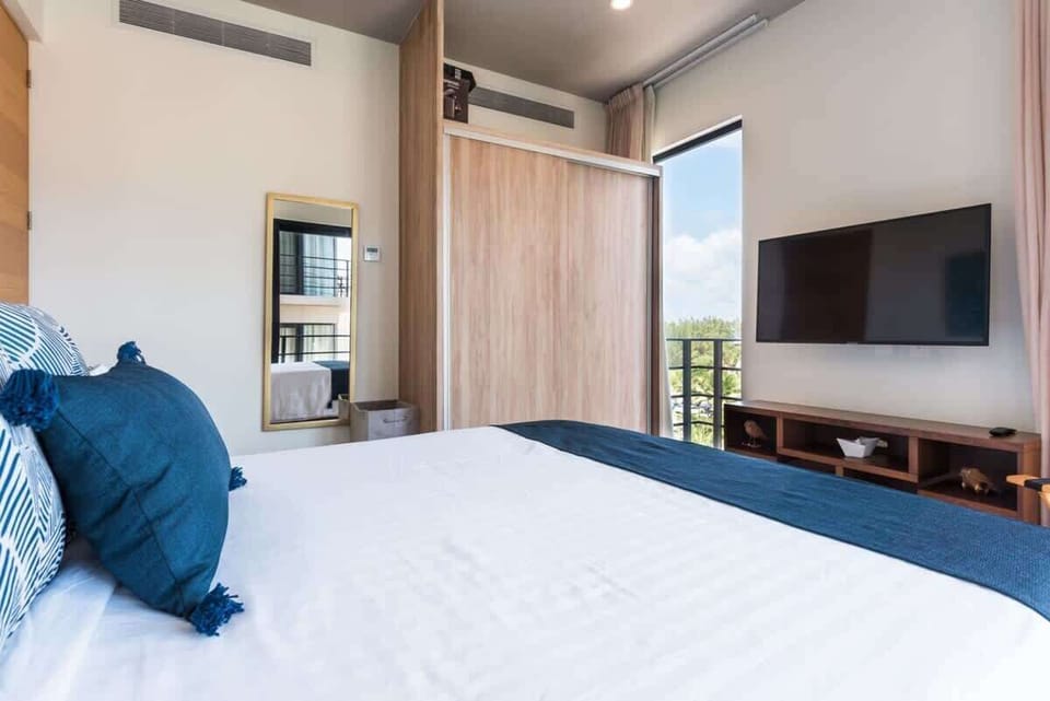 Unwind in your luxurious queen-sized bedroom.
