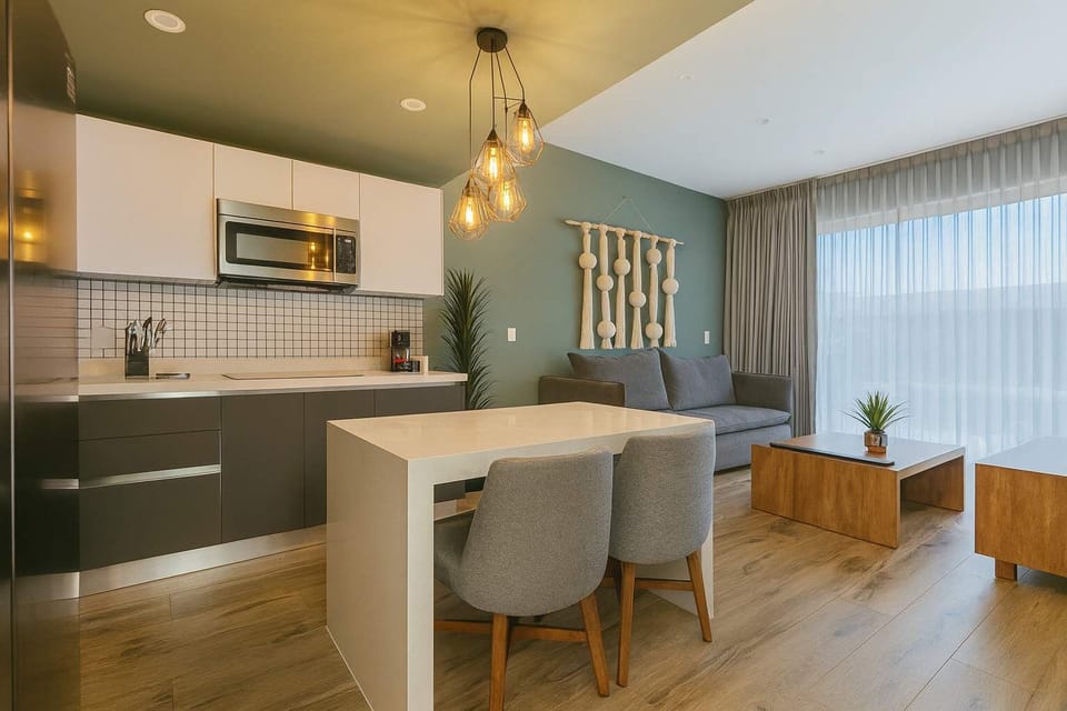 The apartment is very spacious and bright. You'll have all the comforts.
