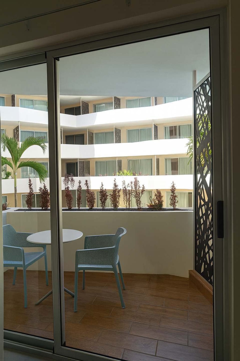 Enjoy your morning coffee on the private balcony.