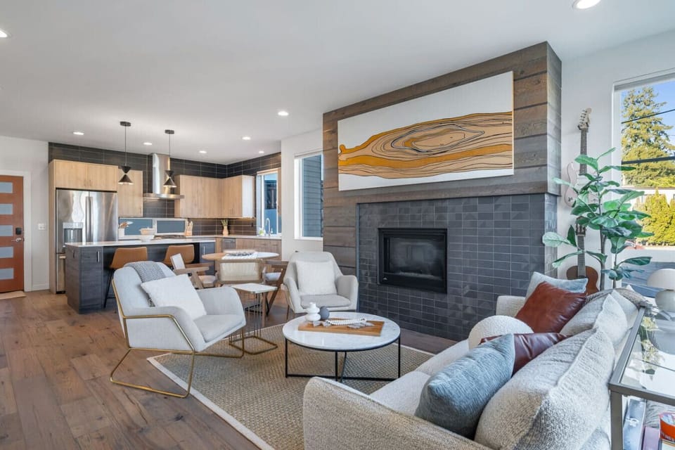 Start the evening with conversation, then wind down with a movie and a soft blanket on the sofa.