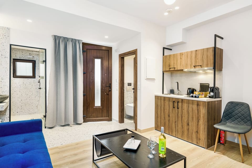 Compact kitchenette combining with living room 