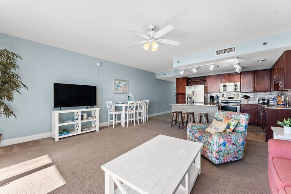 Spacious Living Area with Ocean Views, Private Balcony Access, Flat Screen TV and Sleeper Sofa