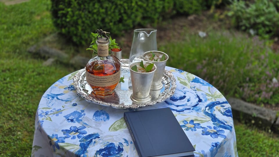 Charming garden drink setup for relaxing outdoor moments
