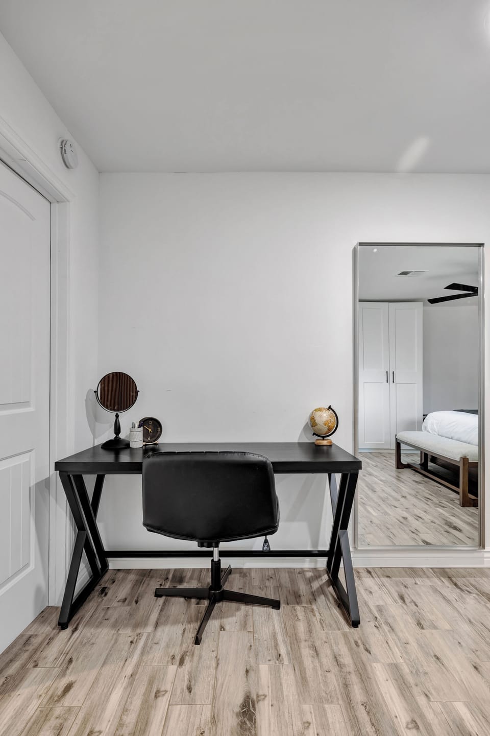 Quiet bedroom workspace for remote work or study