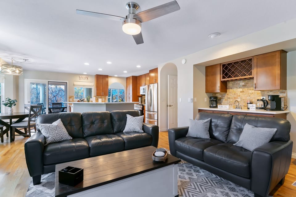 Family room and coffee bar