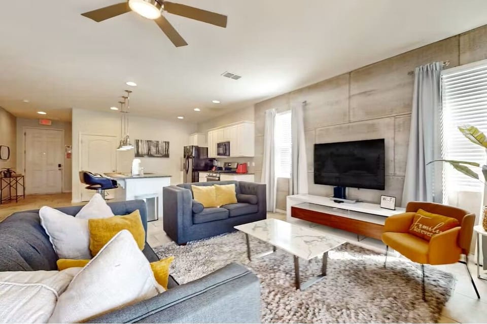 Living room featuring smart tv