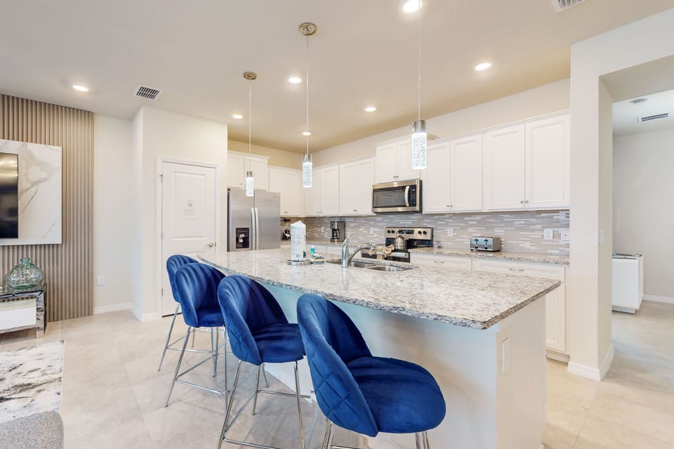 Kitchen island with seating for 4