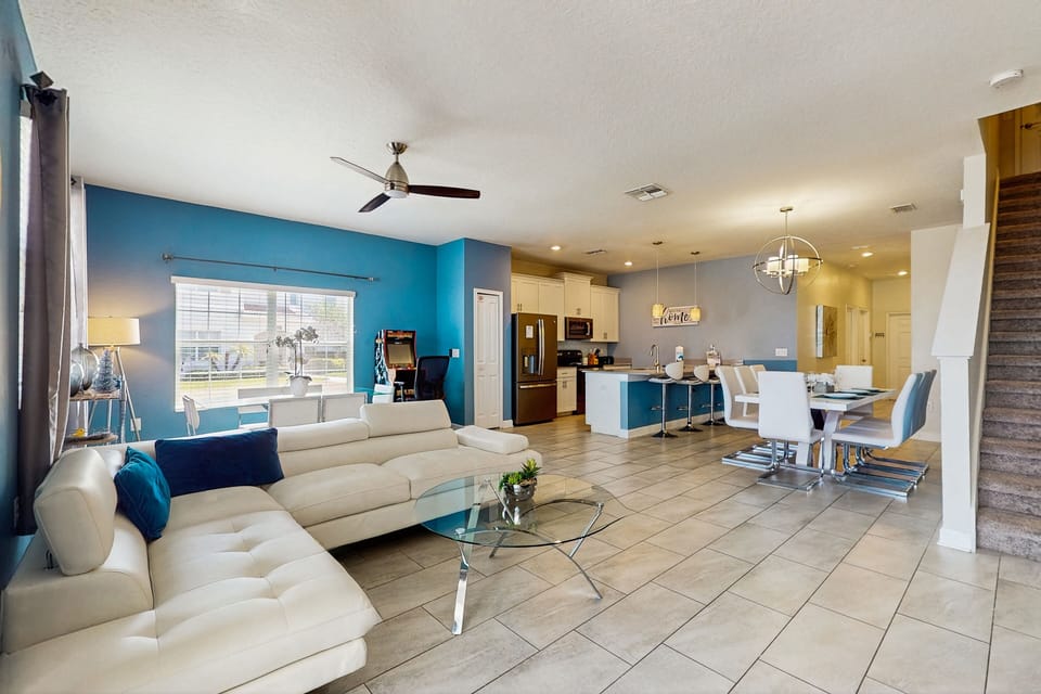 1st floor Living Room, dual dining space & full kitchen