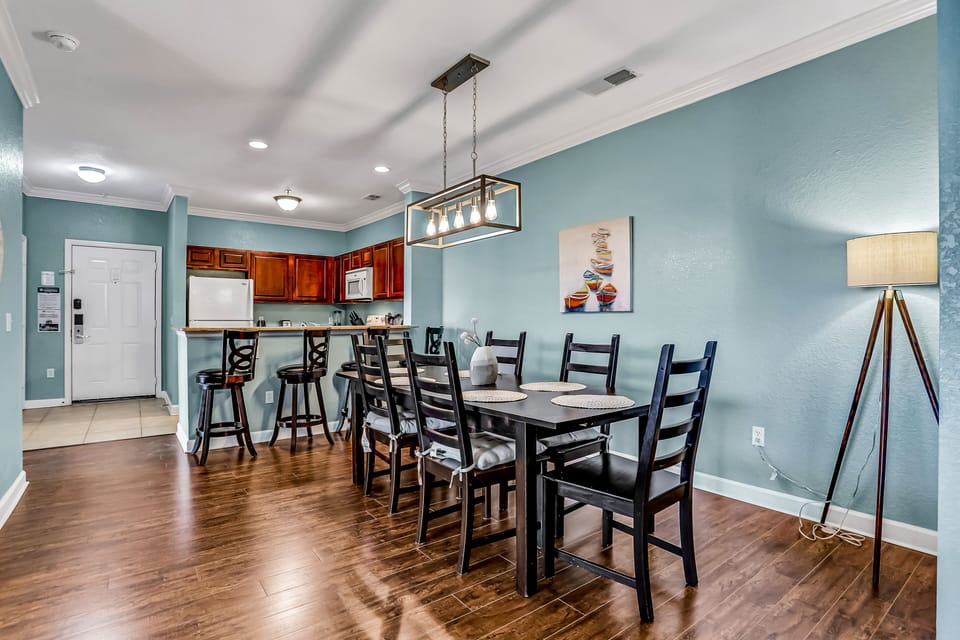A conveniently equipped kitchen with everything you need to cook, dine, and feel right at home.