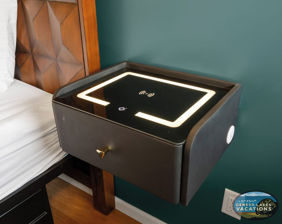 Lit Charging Station Nightstands with USB Ports & Storage Drawer