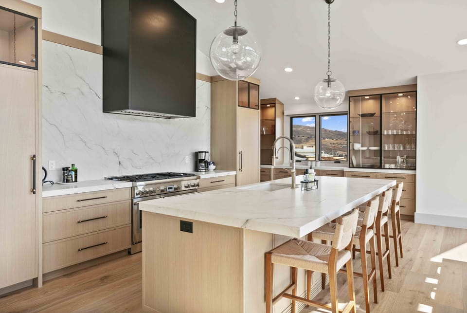 Indoors, Kitchen, Kitchen Island, Sink, Cooktop