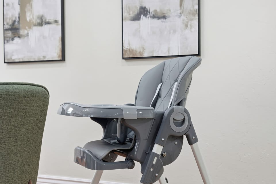 High chair available for your little ones, making mealtime easy and stress-free.