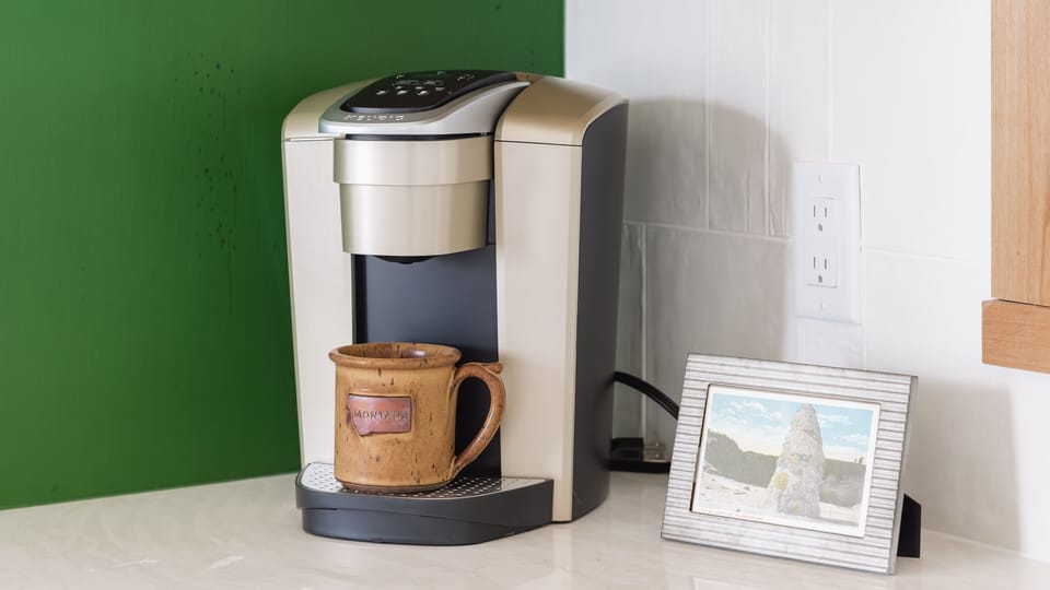 Keurig Coffee Maker stocked with a variety of Pods for all tastes.