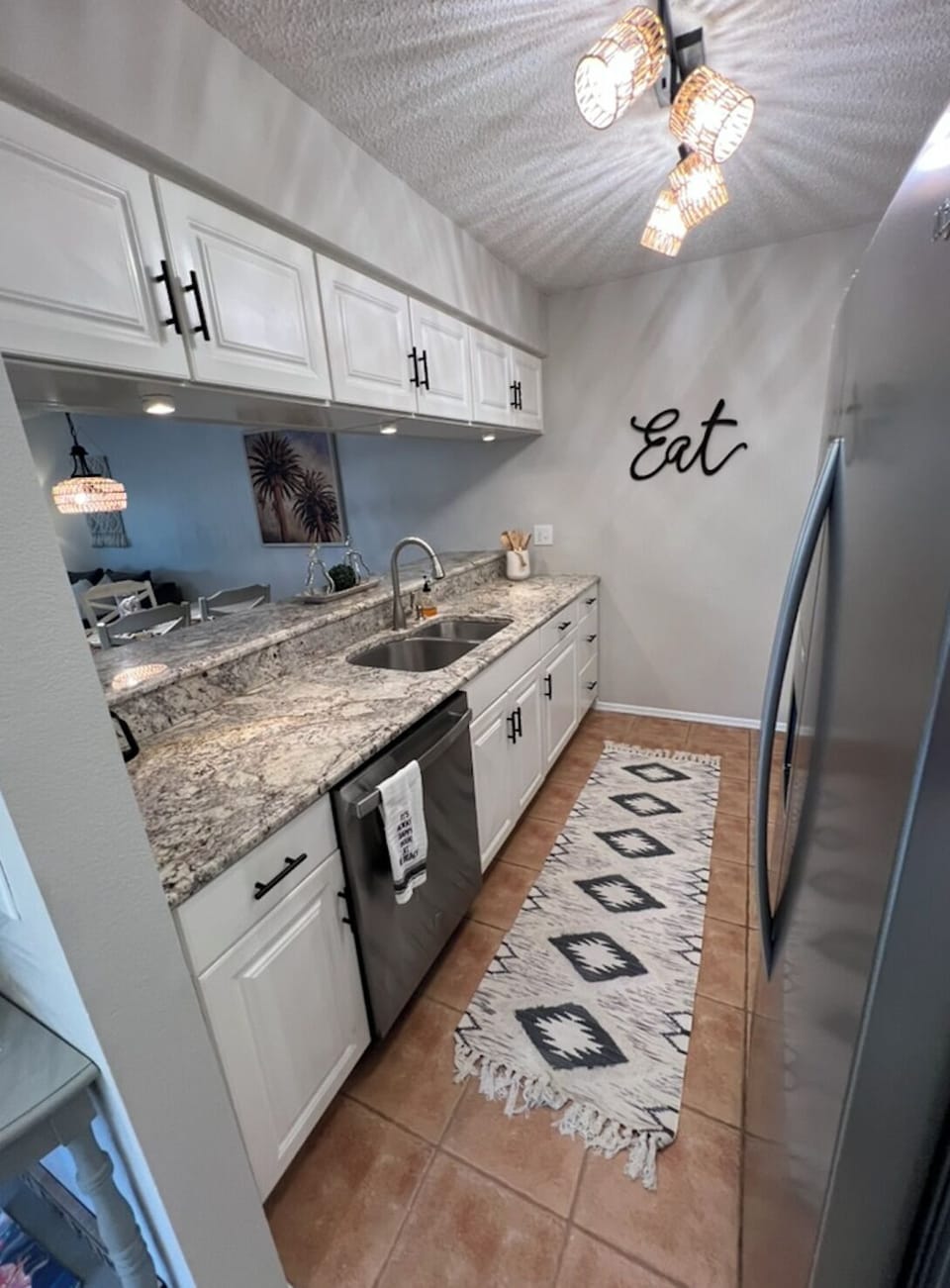 Brand new stainless steel appliances.