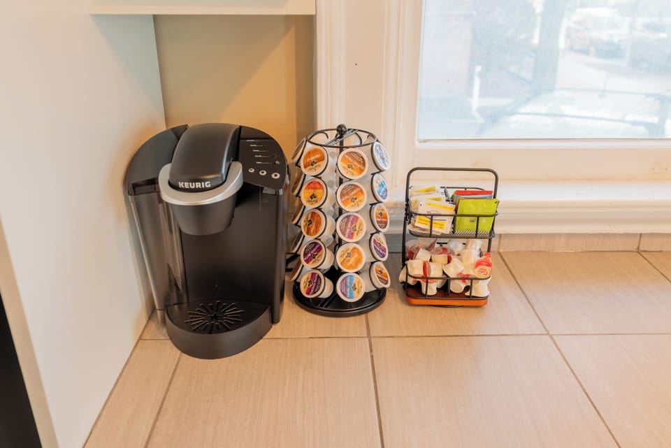 The dedicated coffee and tea station is frequently mentioned as a 'lifesaver' in our 5-star reviews.