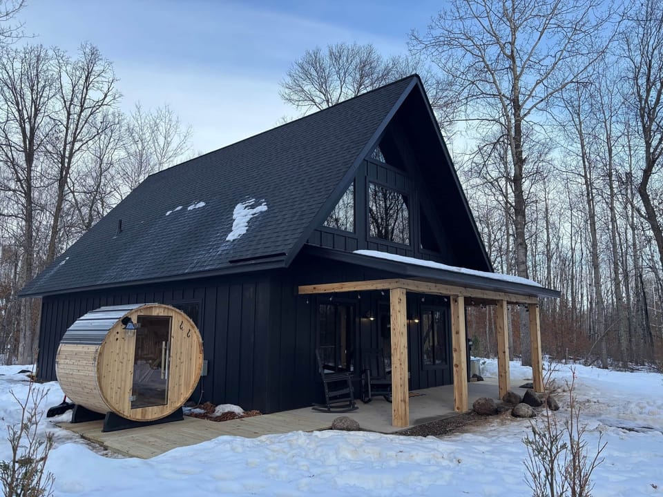 Front porch with sauna