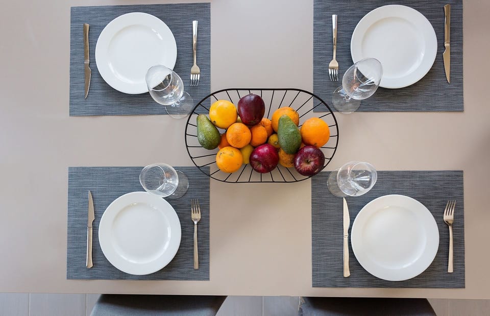 Beautifully set dining table, perfect for gatherings.