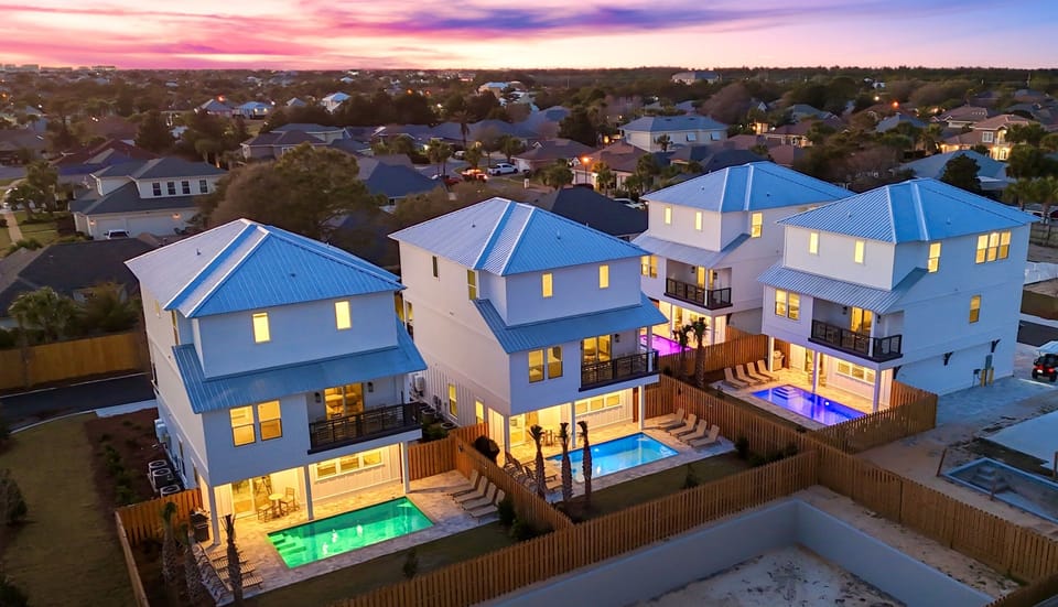 Zensation—your perfect Miramar Beach group getaway that sleeps 22. Just steps from the beach with a FREE golf cart, private heated pool, outdoor kitchen and ounge seating—designed for unforgettable coastal vacations.