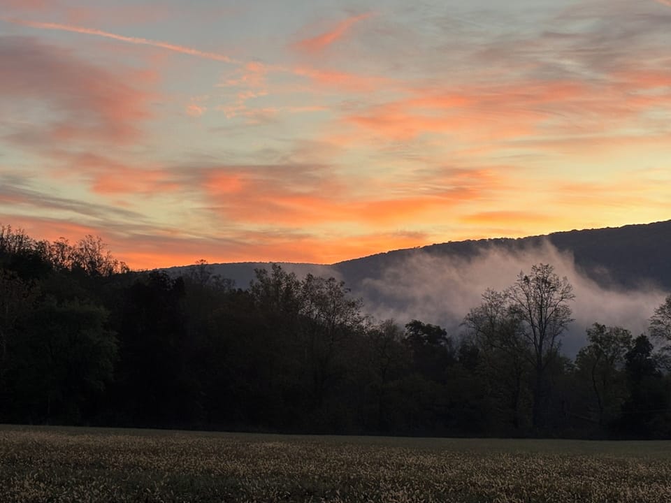 The nearby ridge just before sunrise