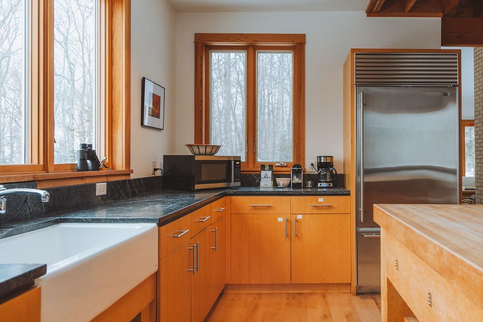 Kitchen is equipped with microwave, toaster, and many options for coffee and tea! 