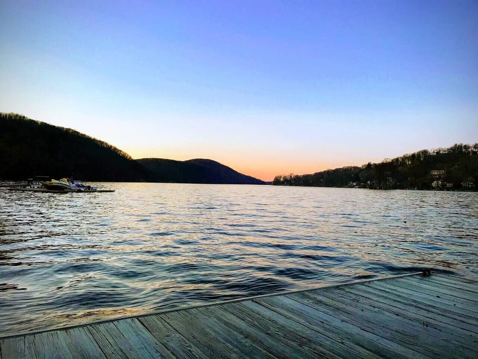 The view is EVEN better from the private dock