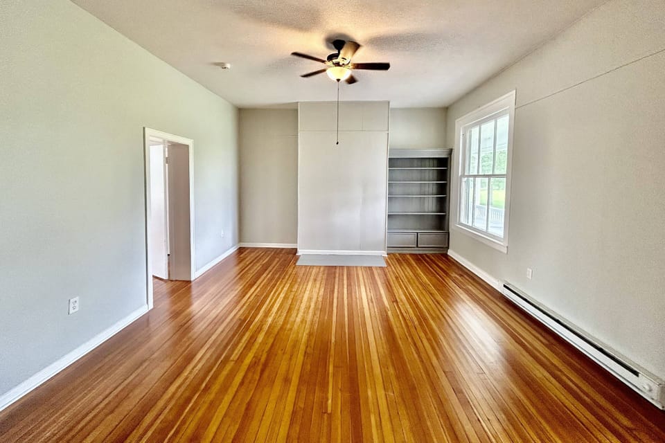 Entrance to Parkview #11 - will have sectional couch, 2 arm chairs, 2 end tables, coffee table and large screen TV