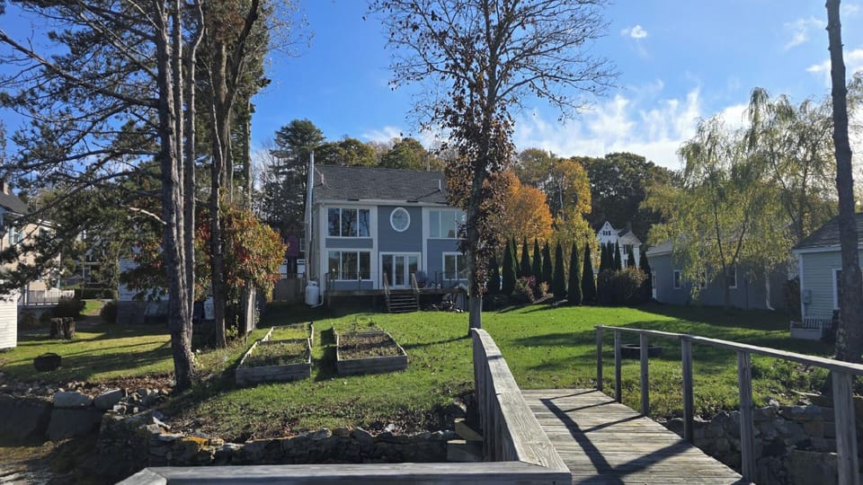 Looking back at the house from the dock