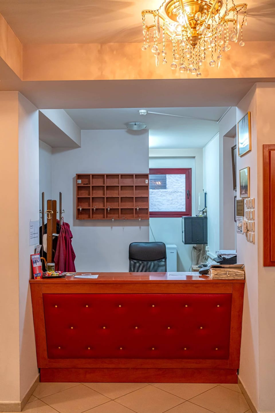 Lobby and reception area with warm décor—welcoming space for arrivals and guest assistance.