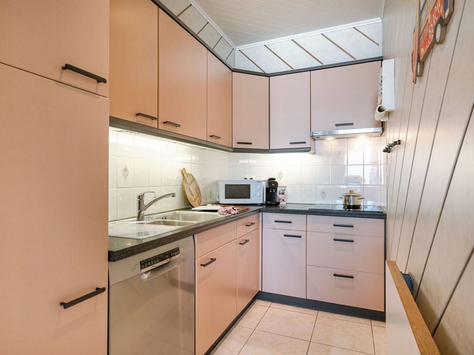 Kitchen, Kitchen Appliance, Countertop, Major Appliance, Cabinetry, Wood, Interior Design, Plumbing Fixture, Flooring, Sink