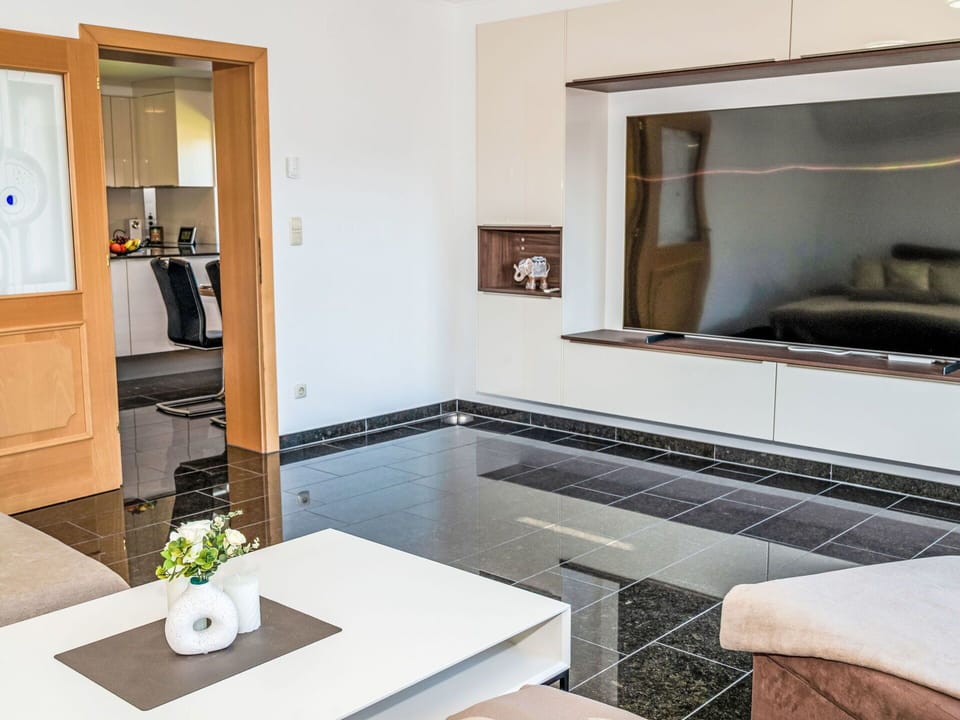 Interior Design, Furniture, Flooring, Floor, Television, Lighting, Living Room, Ceiling, Room, Couch