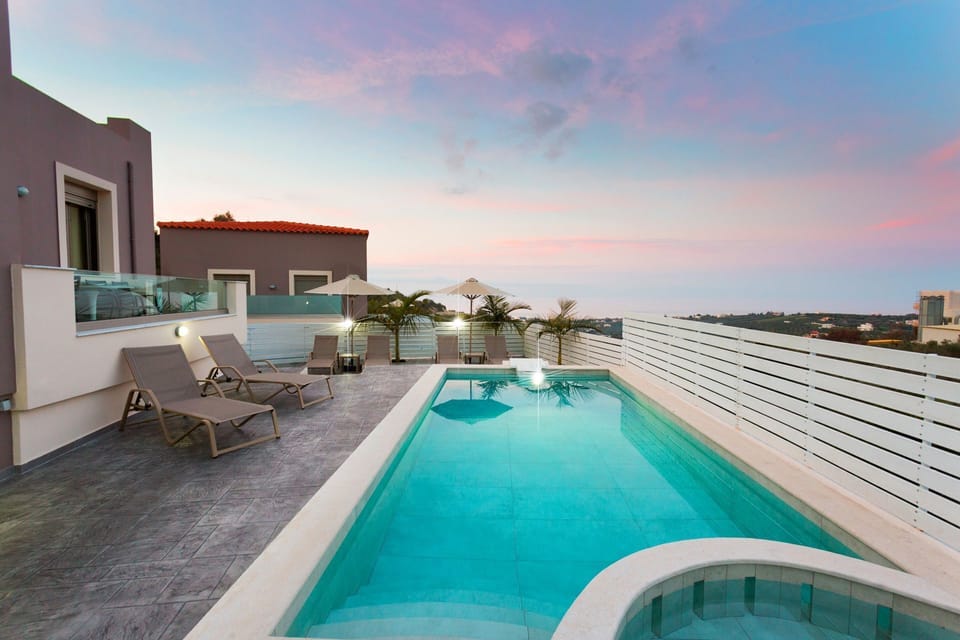 Golden-hour sunsets from your private pool.