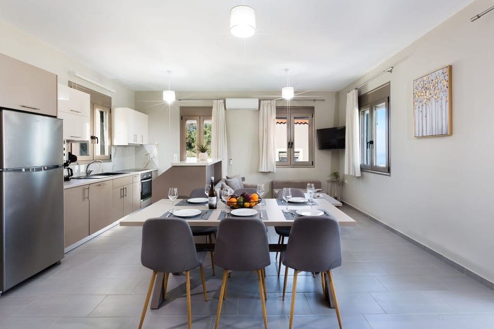 Guests enjoy eating while staying connected to the rest of the home.