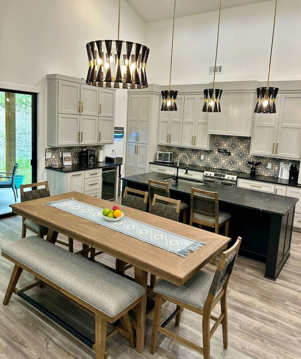 Spacious dining area for up to 8 to enjoy meals together.