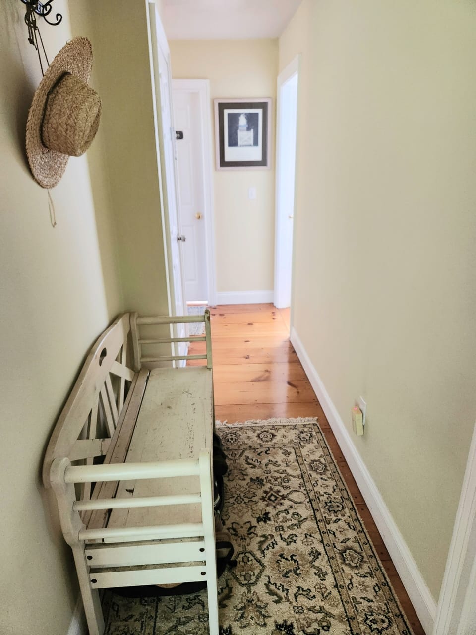 View from entryway on right; to office, bedroom, and bath. 