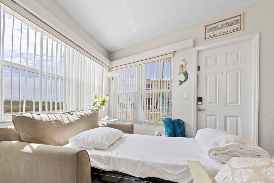 The comfortable couch turns into a twin bed comfortable for an individual 