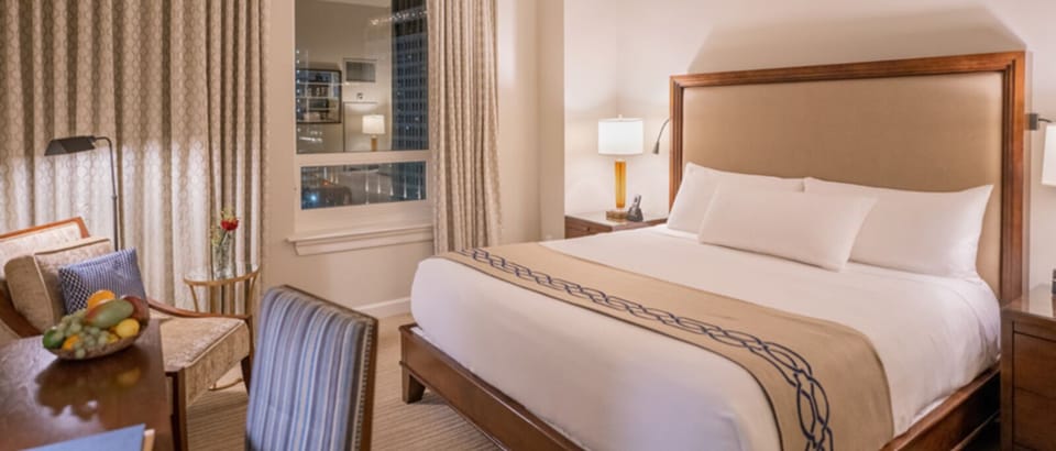 Bedroom. Interior and views may vary based on location and availability