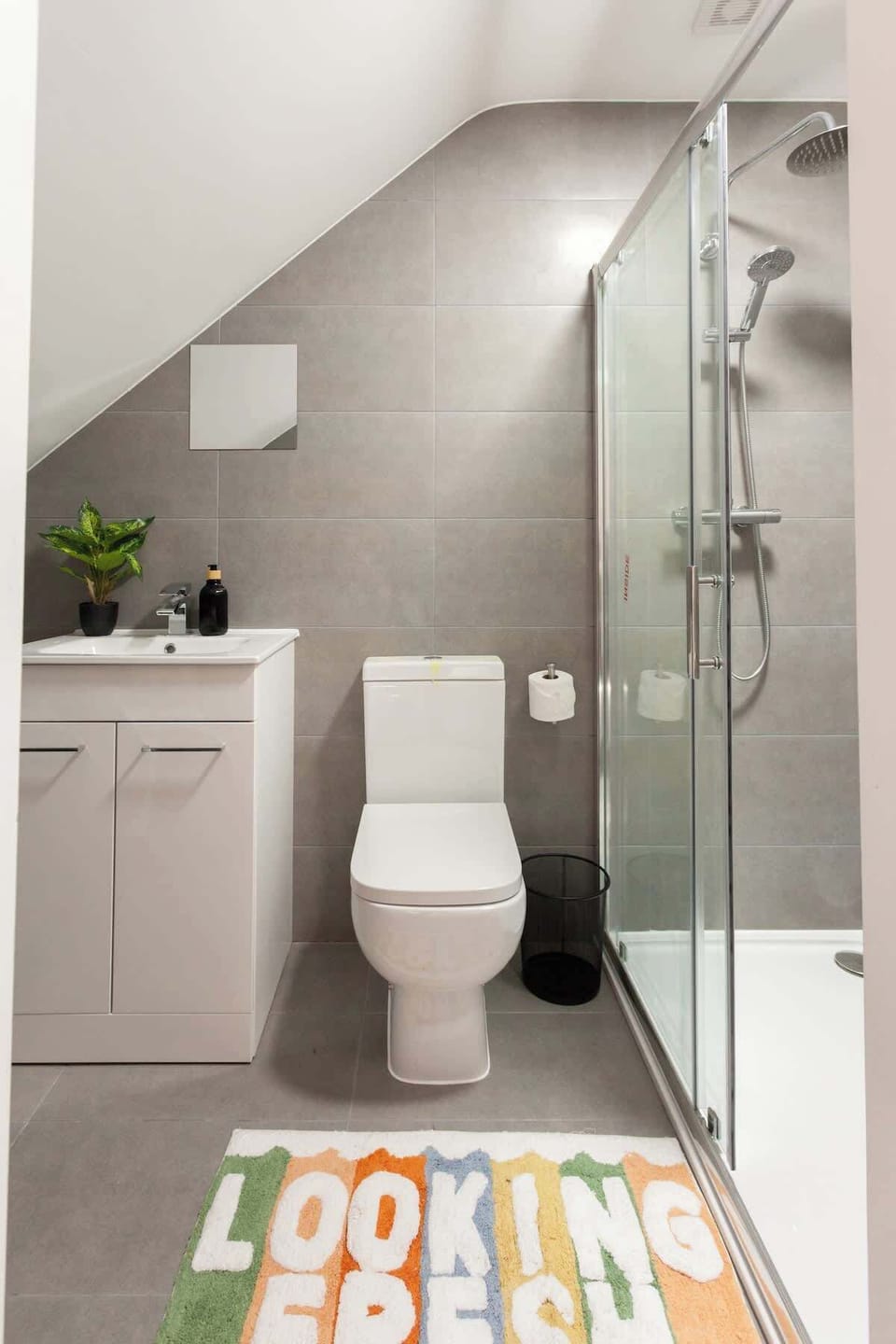 Fresh and sparkling clean toilet and bath